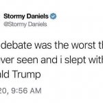 Stormy Daniels debate reaction