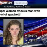 Woman Attacks Man With Bowl Of Spaghetti