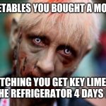 Accountability | THE VEGETABLES YOU BOUGHT A MONTH AGO; JMR; WATCHING YOU GET KEY LIME PIE OUT OF THE REFRIGERATOR 4 DAYS IN A ROW | image tagged in zombie,food,diet | made w/ Imgflip meme maker
