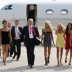 Trump with supermodels