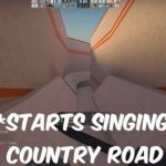 starts singing country roads
