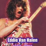 Come on , 2020 , stop it ! | 1955 - 2020; Eddie Van Halen | image tagged in van halen,leap year,rock and roll,guitar | made w/ Imgflip meme maker
