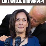 Joe Biden and Kamala Hairs | THIS ONE SMELLS LIKE WILLIE BROWN?!?! | image tagged in joe biden and kamala hairs | made w/ Imgflip meme maker