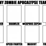zombie apocalpse team meme