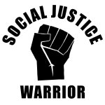 Social justice warrior black power fist