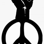 Black power fist with peace sign