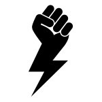 Black power fist lightning bolt