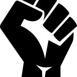 Black power fist transparent