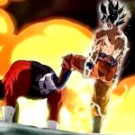 Goku stepping on Jiren’s head