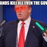 Trump Tiny Hands | MY TINY HANDS KILL ALL EVEN THE GOVERNMENT. | image tagged in trump tiny hands | made w/ Imgflip meme maker