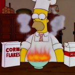 Homer Burns Cereal meme