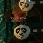 LOL | Mom; Search History | image tagged in kung fu panda blank | made w/ Imgflip meme maker
