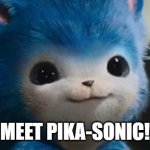 I actually don't wanna unsee this | MEET PIKA-SONIC! | image tagged in pikachu sonic face-swap | made w/ Imgflip meme maker