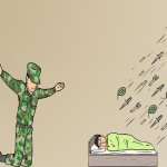 Soldier failing to protect sleeping child meme