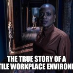 The True story of a Hostile Workplace environment | THE TRUE STORY OF A HOSTILE WORKPLACE ENVIRONMENT | image tagged in the haunting of bly manor,hannah grose,miles wingrave,memes,workplace,flora wingrave | made w/ Imgflip meme maker
