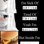 c h e e s b u r g r | McDonald's Cheeseburger | image tagged in im sick of crying bla,mcdonalds,cheeseburger,burger | made w/ Imgflip meme maker