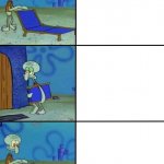 squidward comes back with the chair
