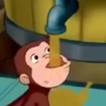 Curious George drinking