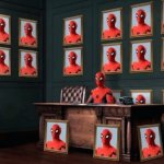 Spiderman desk with pictures