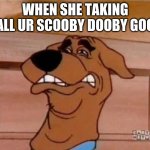 Scooby Cringe | WHEN SHE TAKING ALL UR SCOOBY DOOBY GOO | image tagged in scooby cringe | made w/ Imgflip meme maker
