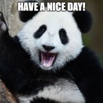 nice day panda | HAVE A NICE DAY! | image tagged in have a nice day | made w/ Imgflip meme maker