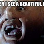 Sloth Goonies Hey You Guys | ME WHEN I SEE A BEAUTIFUL WOMAN | image tagged in sloth goonies hey you guys | made w/ Imgflip meme maker