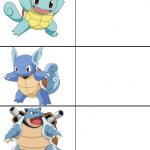 Squirtle, Wartortle, Blastoise