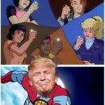 Trump Captain Planet powers combined (fixed text-boxes) meme