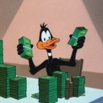 Daffy Duck with money