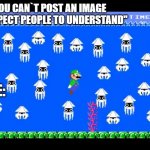 Luigi Screwed | "YOU CAN`T POST AN IMAGE AND EXPECT PEOPLE TO UNDERSTAND"; ME: | image tagged in luigi screwed | made w/ Imgflip meme maker