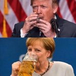 Trump Merkel, Trump beer meme