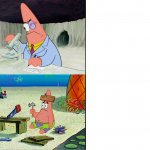 Smort Patrick vs Dumb Patrick meme