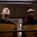 Data and Geordi Looking Up