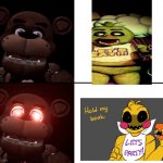 freddy reacts | image tagged in freddy triggered | made w/ Imgflip meme maker