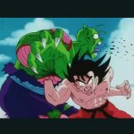 Goku punching piccolo