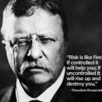 Teddy Roosevelt quote risk meme