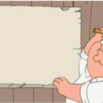 Peter Griffin Hanging A Poster meme