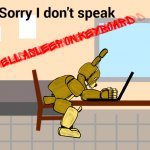 Sorry I dont speak  f e l l  a s l e e p  o n  k e y b o a r d