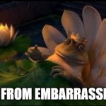 um | *DIES FROM EMBARRASSMENT* | image tagged in shrek frog dying no text,shrek,mood,reactions,reaction,shame | made w/ Imgflip meme maker