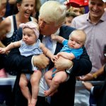 Trump kissing babies