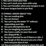 10 things I know about you | image tagged in funny,fun | made w/ Imgflip meme maker