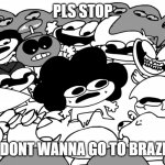 brazil | PLS STOP; I DONT WANNA GO TO BRAZIL | image tagged in surround sr pelo,brazil,i dont wanna go to brazil | made w/ Imgflip meme maker