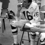 Len Dawson Smoking | YOU THINK YOU'RE TOUGH? YOU'RE NOT. GO CHIEFS | image tagged in len dawson cigarette,kansas city chiefs,football,quarterback,cigarettes,1960s | made w/ Imgflip meme maker