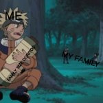 Family size doritos | ME; FAMILY SIZE DORITOS; MY FAMILY | image tagged in naruto hiding,naruto,funneh,bored | made w/ Imgflip meme maker