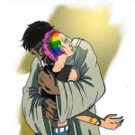 Jesus hugging gay person