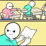 The cheat on exam meme