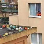 balls on roof