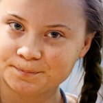 Greta Thunberg trying not to laugh at your face because