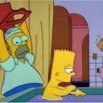 Homer hits bart with a chair meme