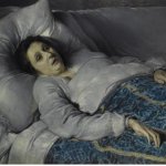 Young woman on her deathbed